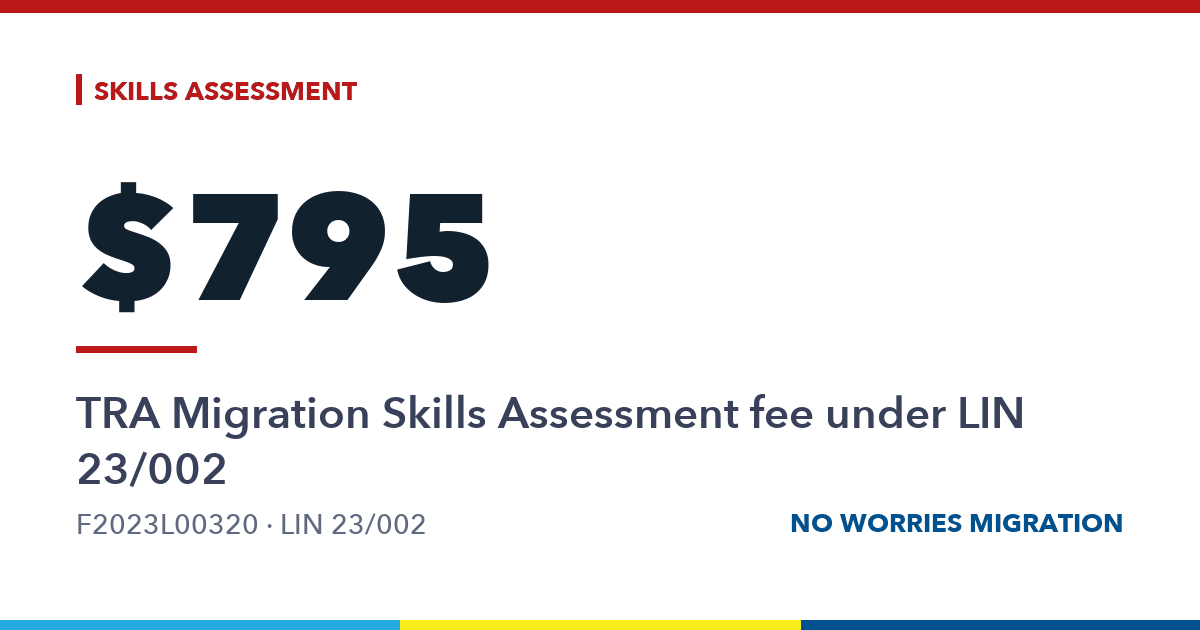 Trades Recognition Australia skills assessment fees: LIN 23/002